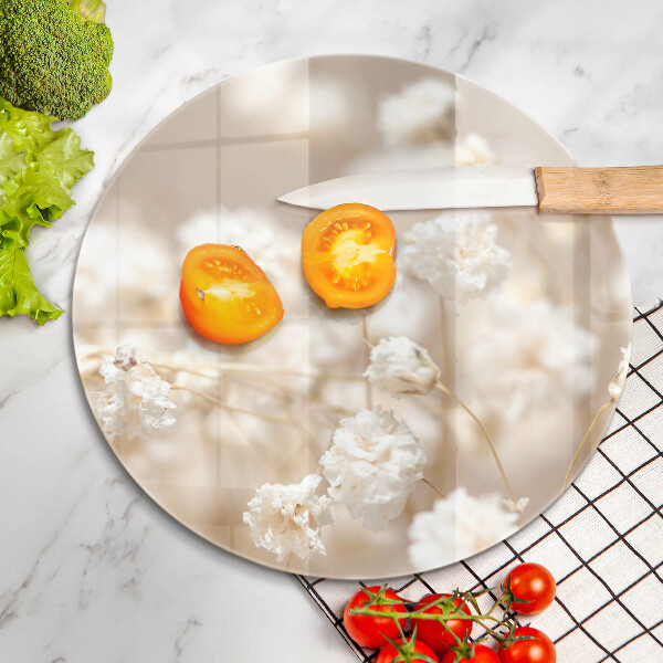 Kitchen worktop protector Delicate white flowers