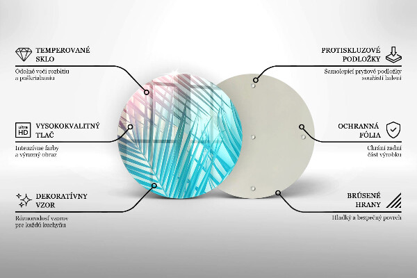 Chopping board glass Pastel leaves