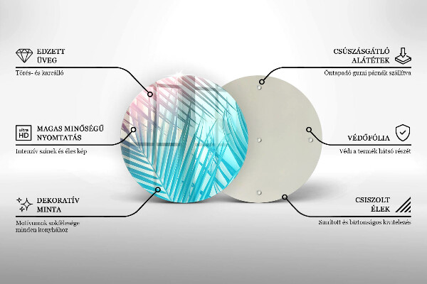 Chopping board glass Pastel leaves