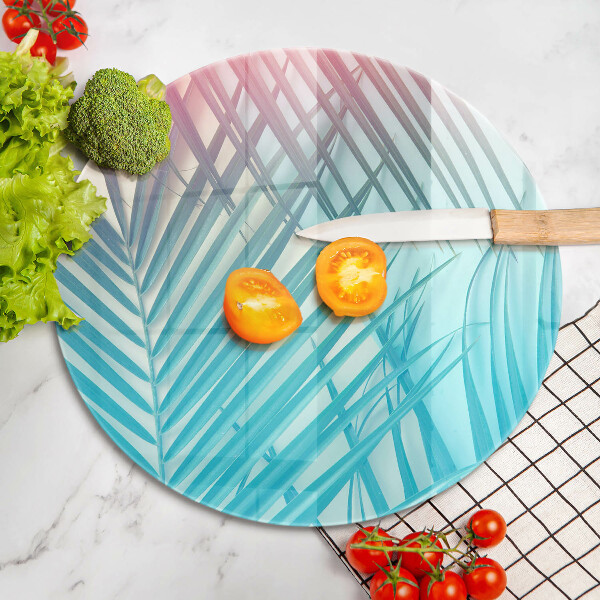Chopping board glass Pastel leaves