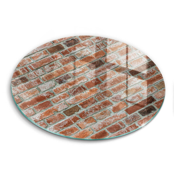 Chopping board glass Old bricks wall