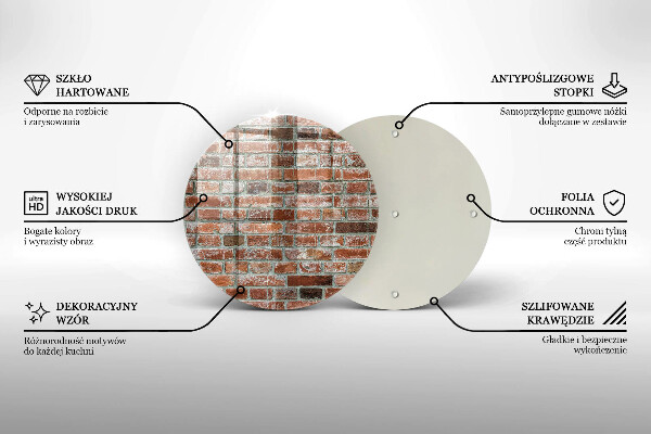 Chopping board glass Old bricks wall