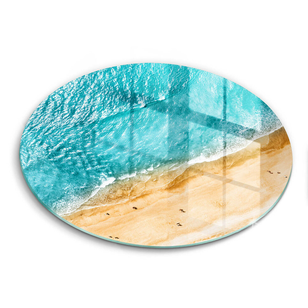 Chopping board glass Bank of the beach and the sea