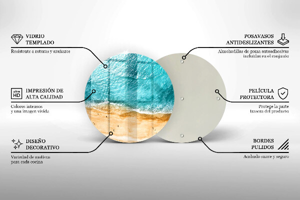 Chopping board glass Bank of the beach and the sea