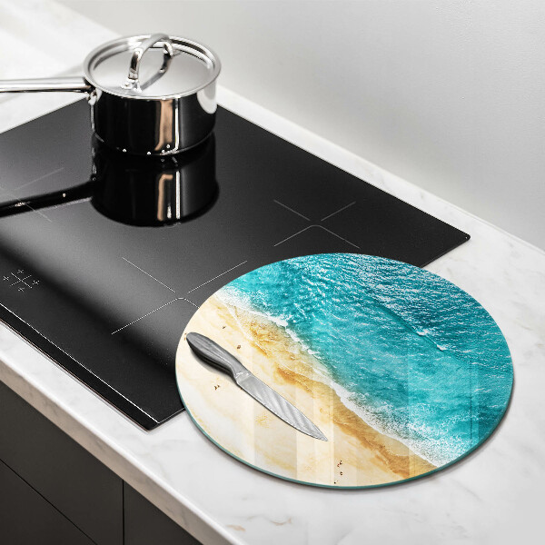 Chopping board glass Bank of the beach and the sea
