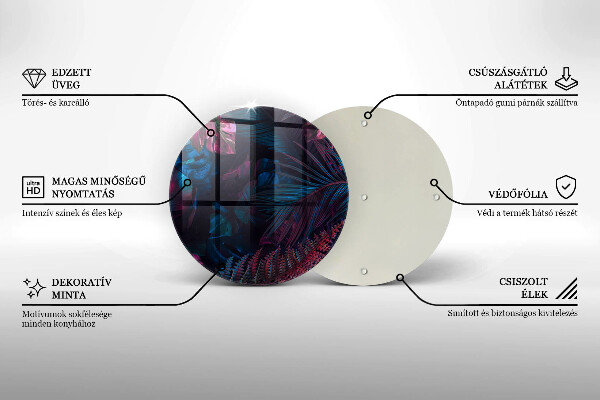 Chopping board glass Dark jungle