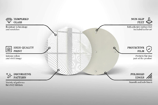 Chopping board glass Modern Line pattern