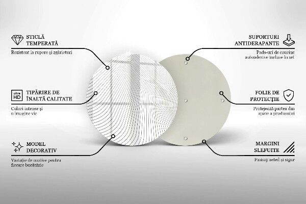 Chopping board glass Modern Line pattern
