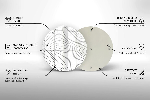 Chopping board glass Modern Line pattern