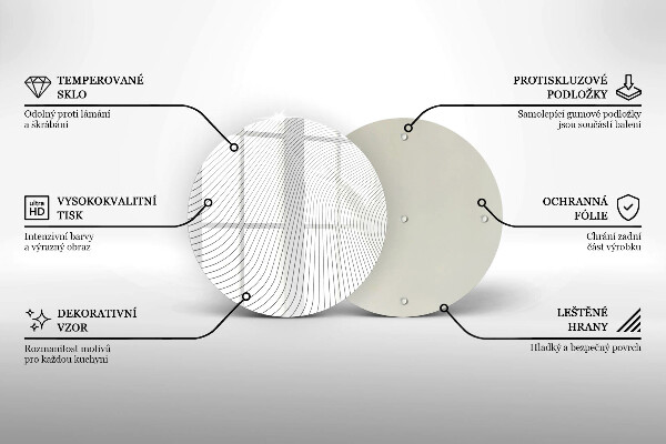Chopping board glass Modern Line pattern
