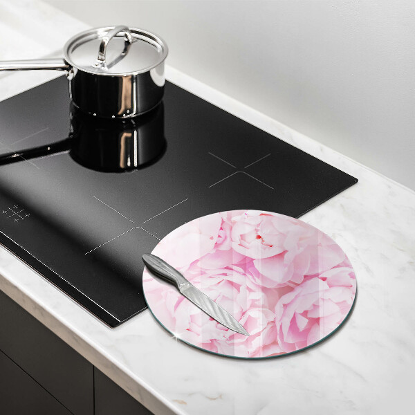 Glass worktop protector Delicate peonies
