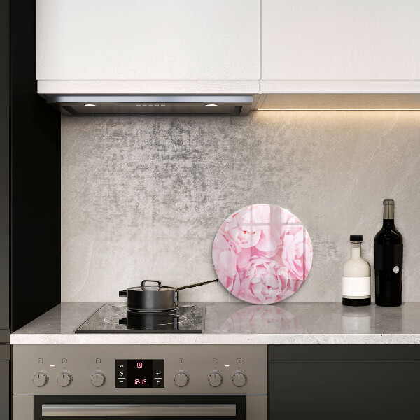 Glass worktop protector Delicate peonies