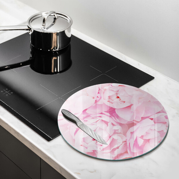 Glass worktop protector Delicate peonies