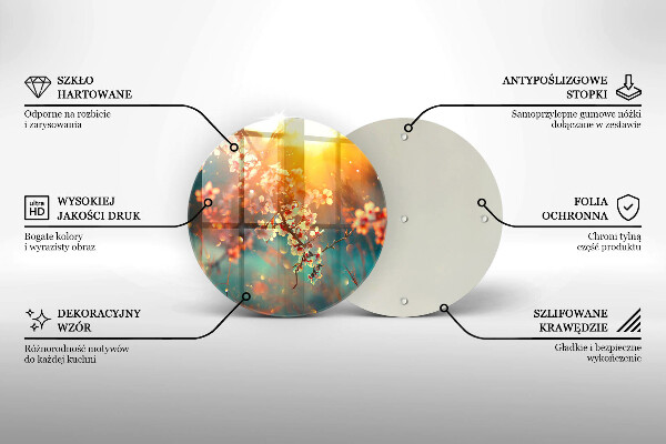 Glass worktop protector Apple flowers in the sun