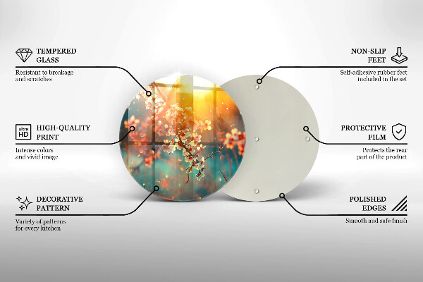 Glass worktop protector Apple flowers in the sun