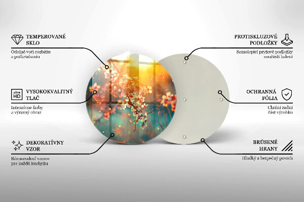 Glass worktop protector Apple flowers in the sun