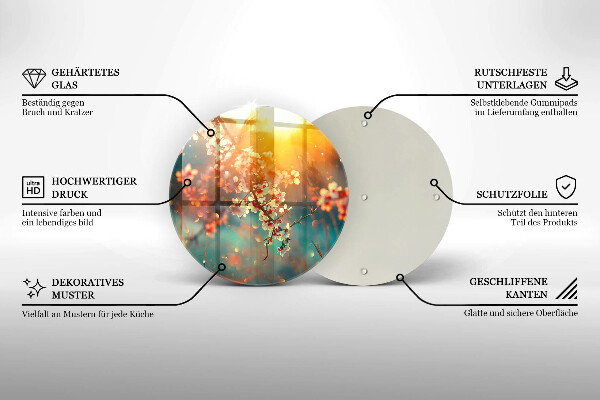 Glass worktop protector Apple flowers in the sun