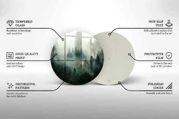 Glass worktop protector Landscape of a hazy forest