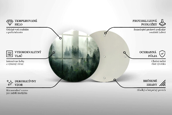Glass worktop protector Landscape of a hazy forest
