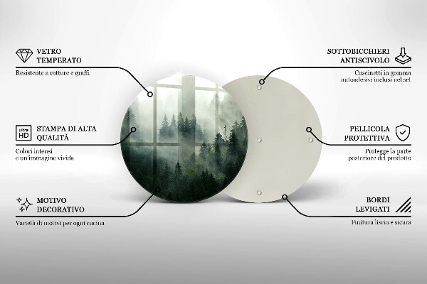 Glass worktop protector Landscape of a hazy forest