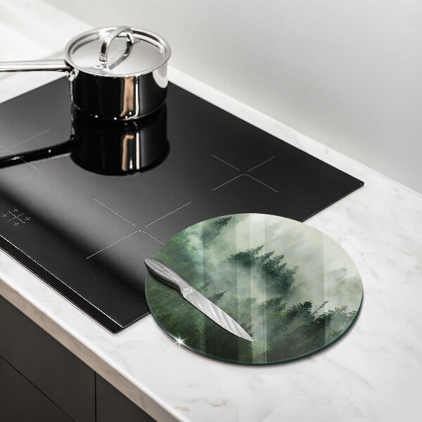 Glass worktop protector Landscape of a hazy forest