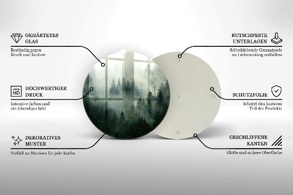 Glass worktop protector Landscape of a hazy forest