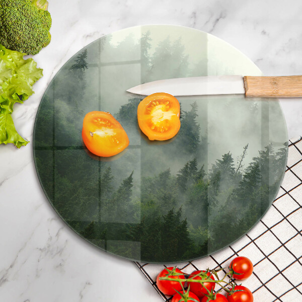 Glass worktop protector Landscape of a hazy forest