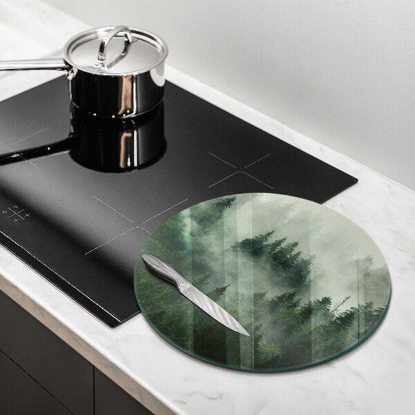 Glass worktop protector Landscape of a hazy forest