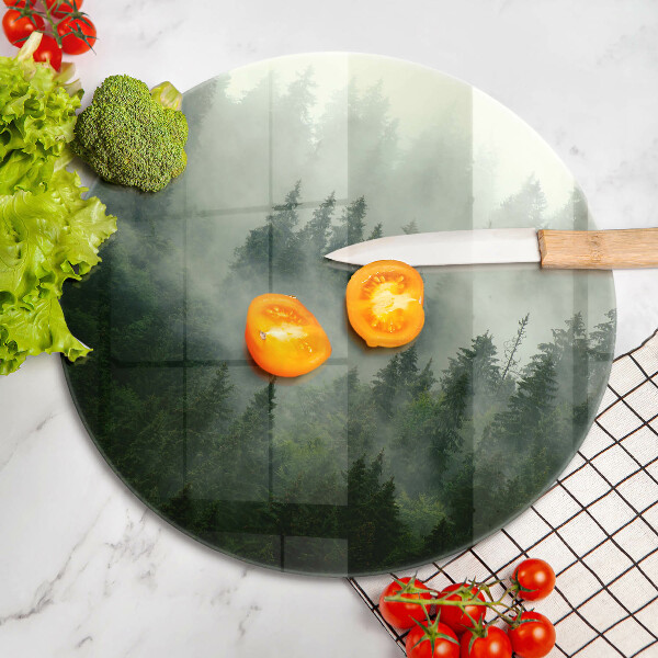Glass worktop protector Landscape of a hazy forest