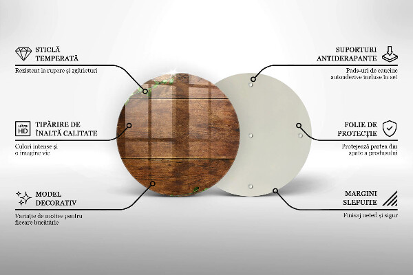 Glass worktop protector Wooden boards and leaves