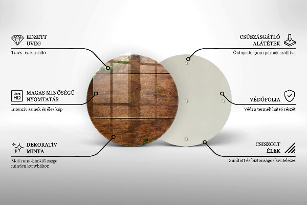 Glass worktop protector Wooden boards and leaves