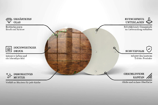 Glass worktop protector Wooden boards and leaves