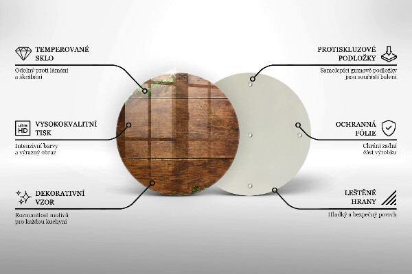 Glass worktop protector Wooden boards and leaves