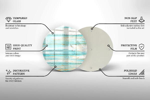Glass worktop protector Vintage wood boards