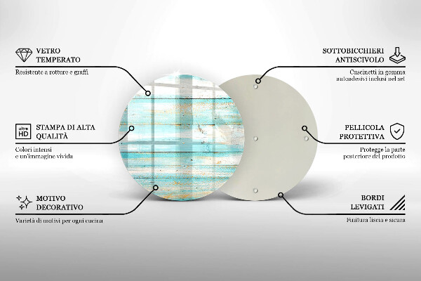 Glass worktop protector Vintage wood boards