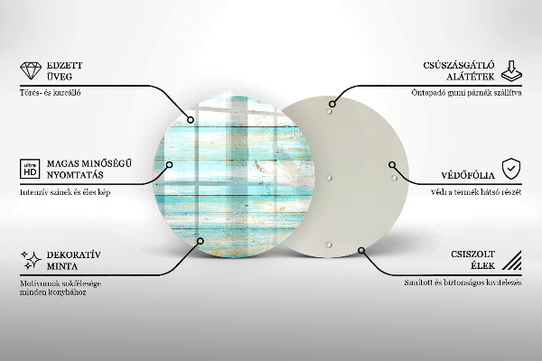 Glass worktop protector Vintage wood boards