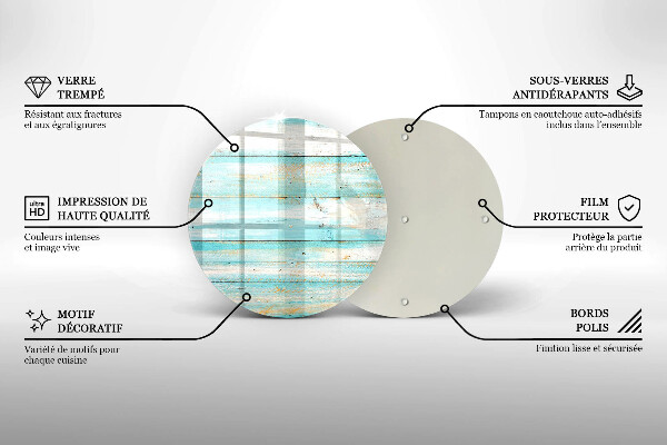 Glass worktop protector Vintage wood boards