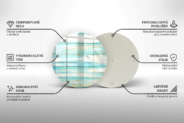 Glass worktop protector Vintage wood boards