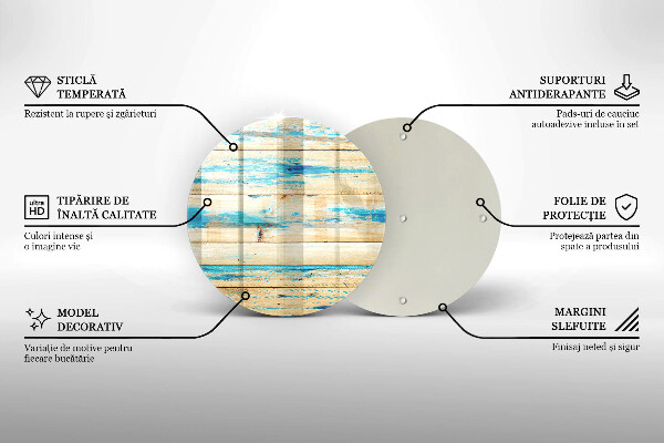 Glass worktop protector Retro boards wood