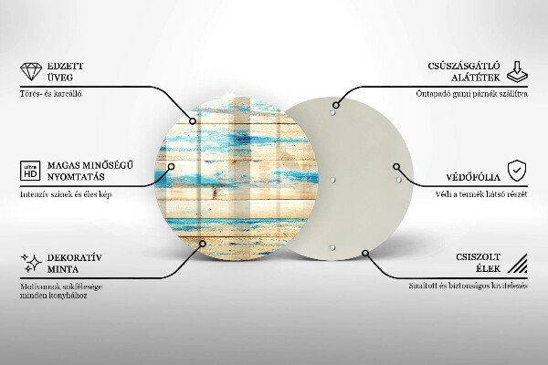 Glass worktop protector Retro boards wood