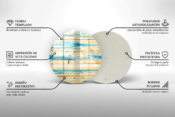 Glass worktop protector Retro boards wood
