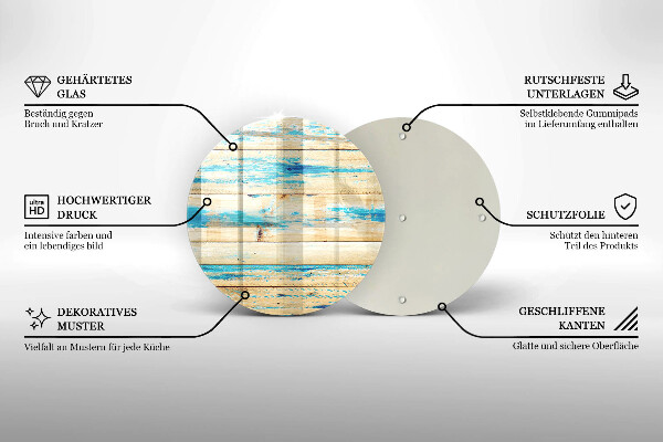 Glass worktop protector Retro boards wood