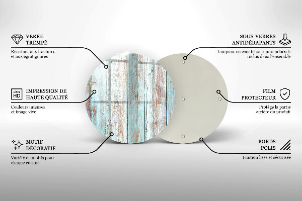 Glass worktop protector Old vintage boards
