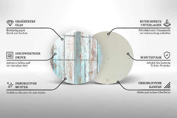 Glass worktop protector Old vintage boards