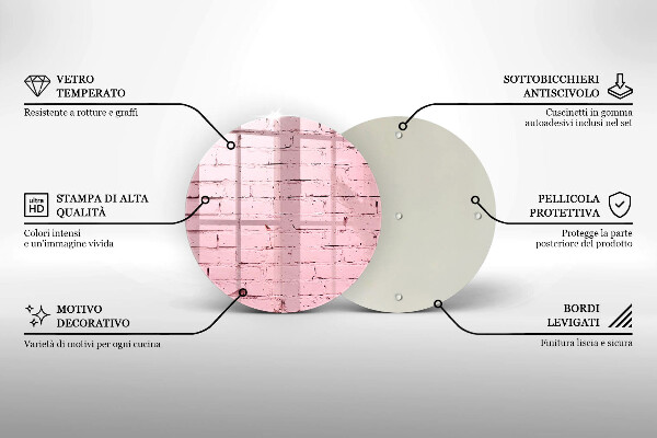 Glass worktop protector Pastel wall bricks