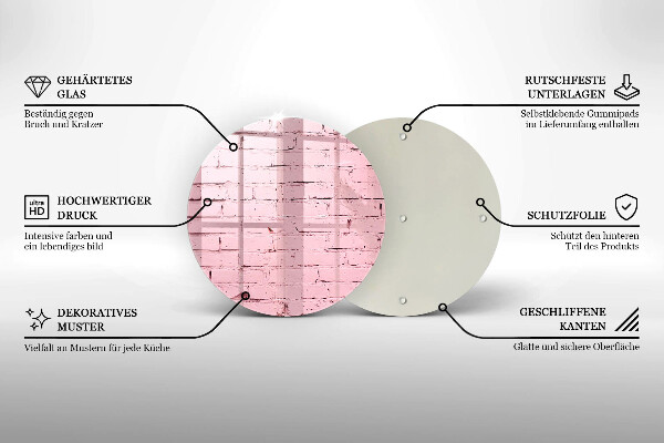 Glass worktop protector Pastel wall bricks