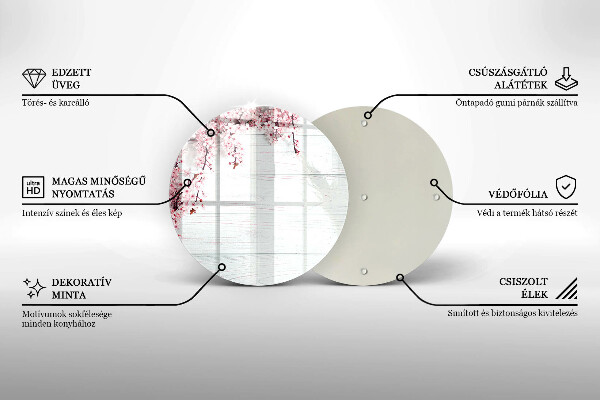 Glass worktop protector Flowers on the boards