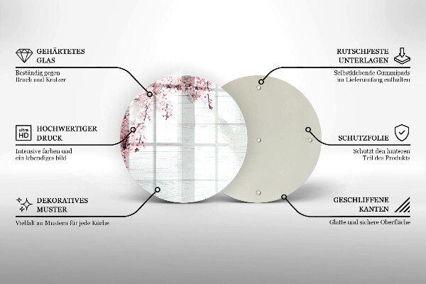 Glass worktop protector Flowers on the boards