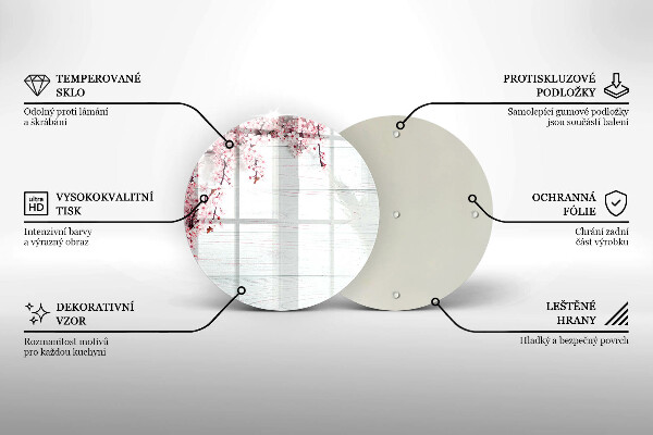 Glass worktop protector Flowers on the boards