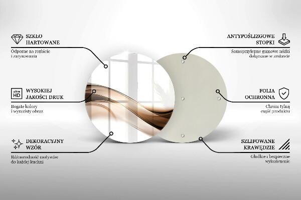 Chopping board glass Abstraction brown lines